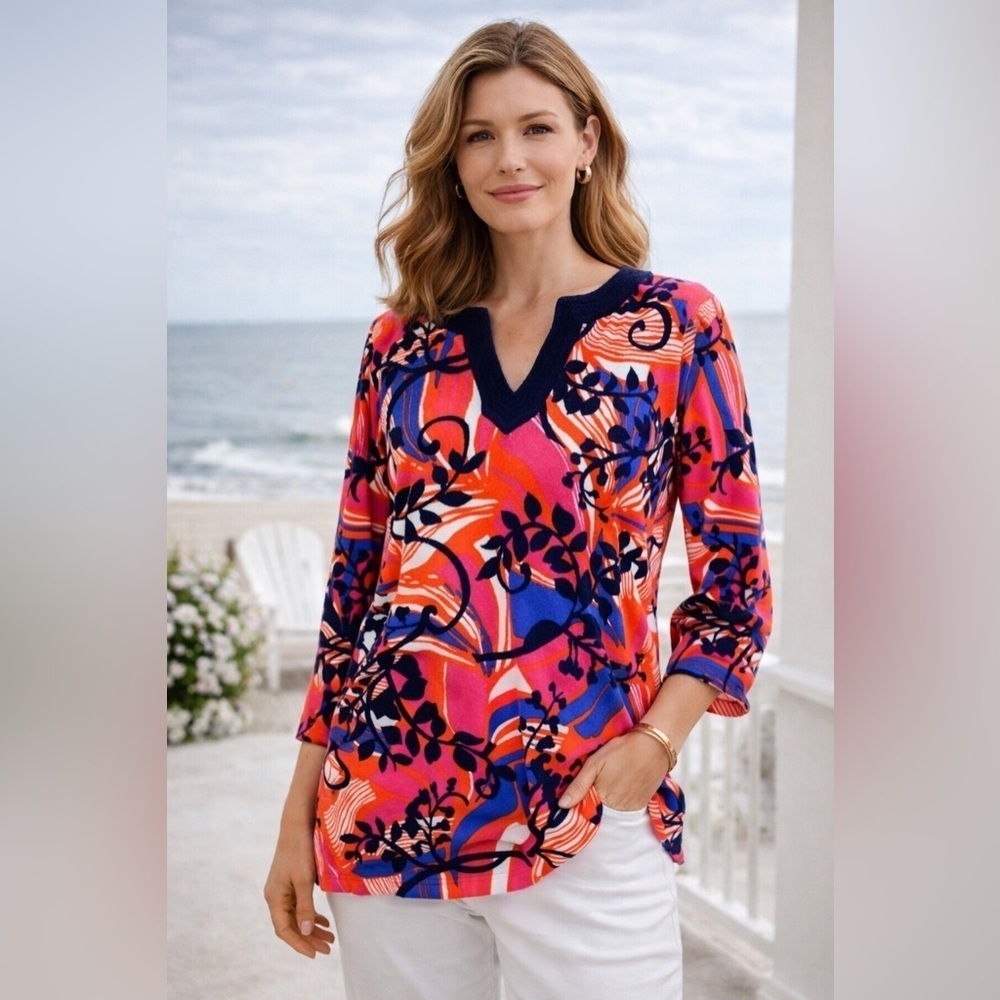 Talbots Womens Small Terry Tunic Top Swim Cover Up